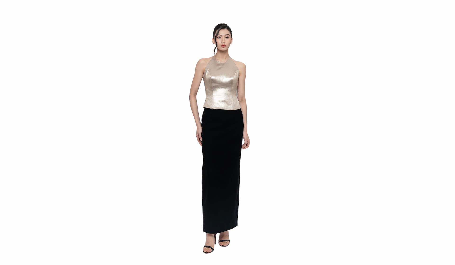 Garda Halter Top in Gold Lurex Image Gallery 4